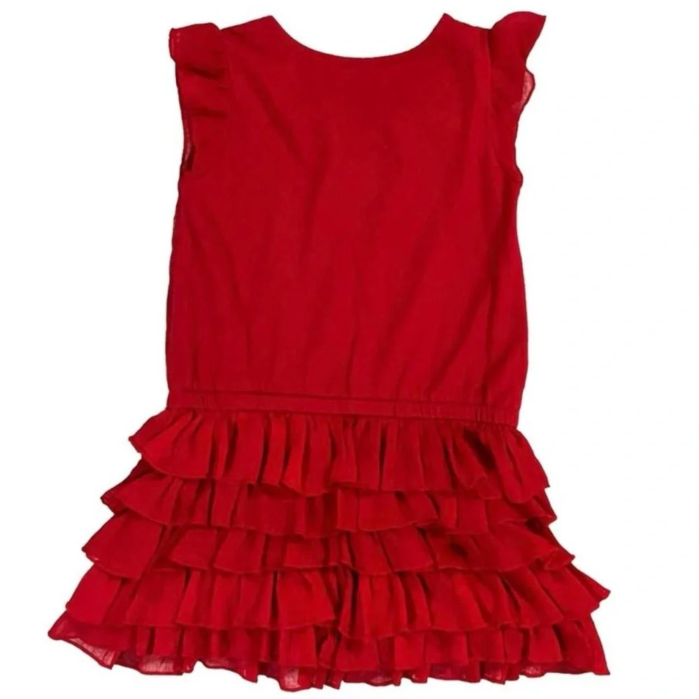 The Children’s Place Red Christmas Holiday Sparkle Dress Size 4T - Picture 2 of 5